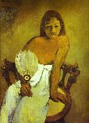 Paul Gauguin Donna col ventaglio oil painting artist